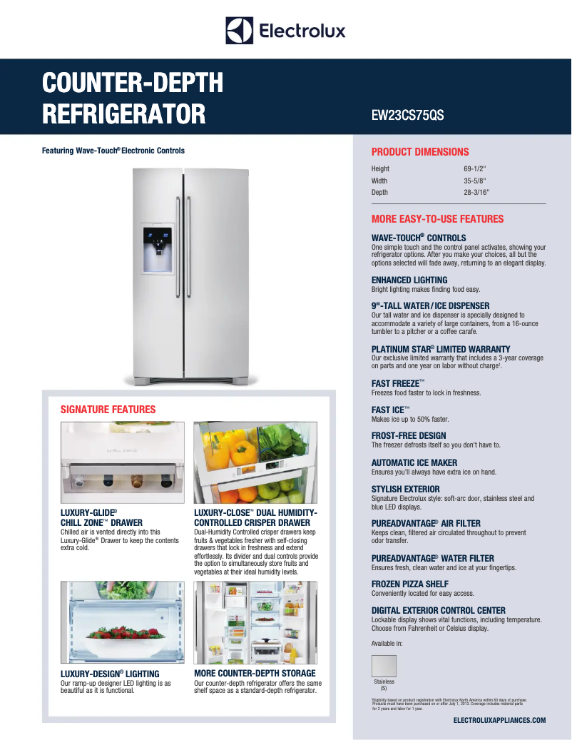 Image de la première page du manuel de l'appareil EW23CS75Q