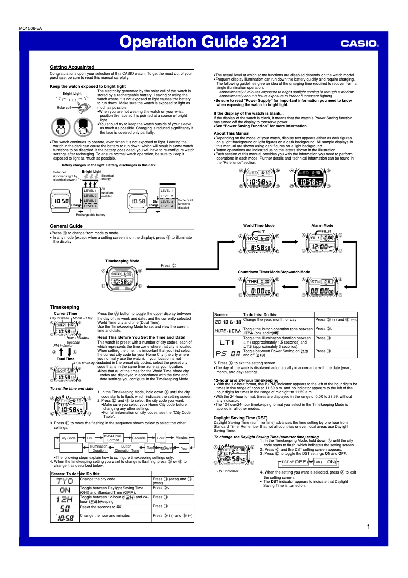 Page n°1 - Manuel utilisateur Casio G-Shock GX-56BB-1ER