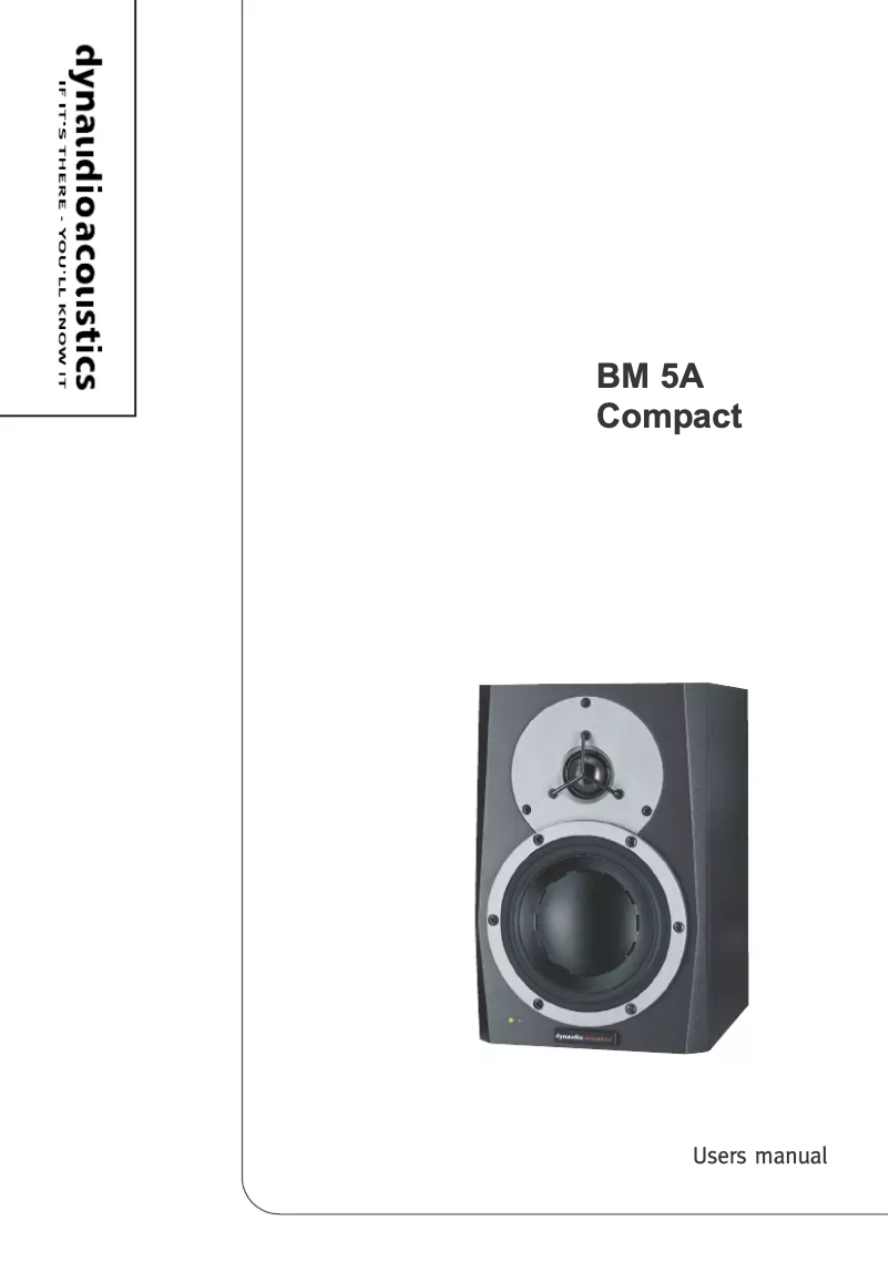 Page n°1 - Manuel utilisateur Dynaudio BM5A Compact