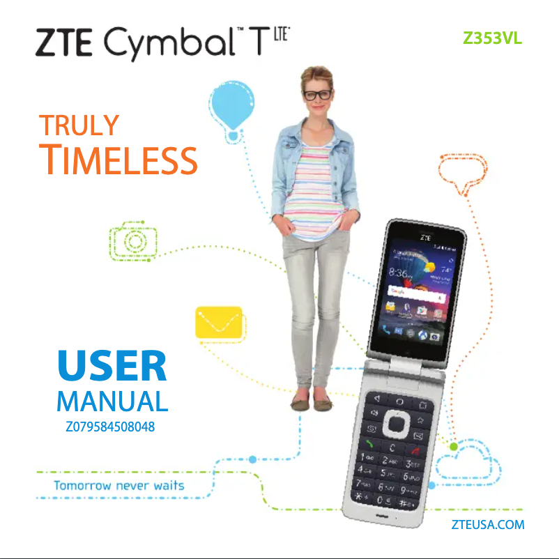 Page 1 de la notice Manuel utilisateur ZTE Cymbal T LTE