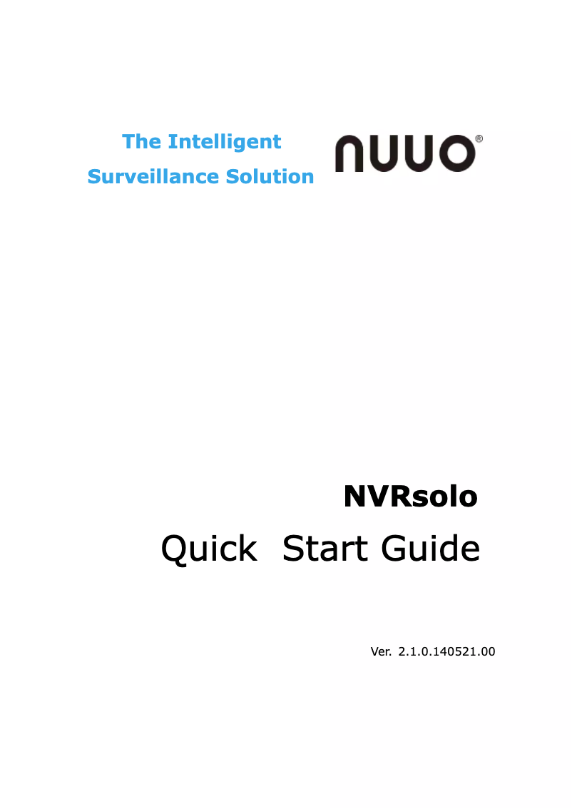 Page n°1 - Manuel utilisateur NUUO NS-8060