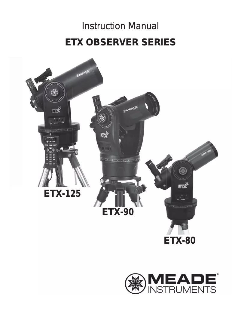 Page n°1 - Manuel utilisateur Meade ETX90 Observer