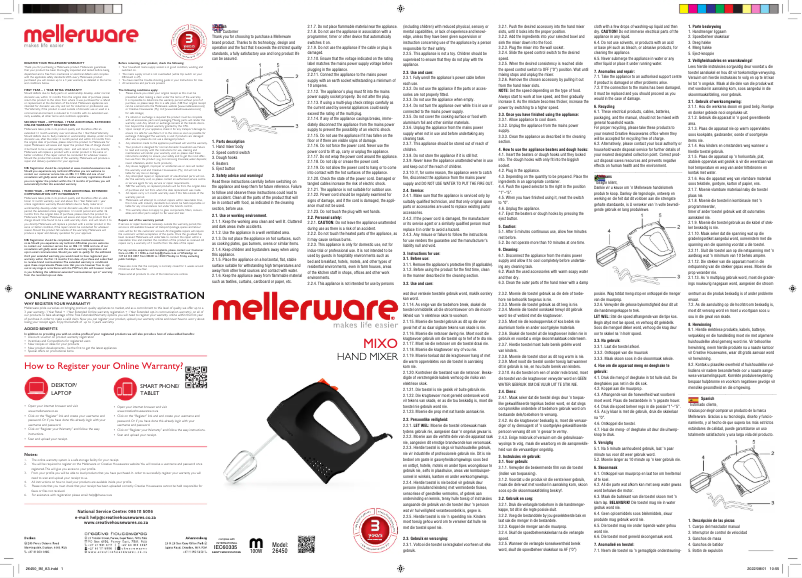 Página 1 del manual Manual de usuario Mellerware Mixo 26450