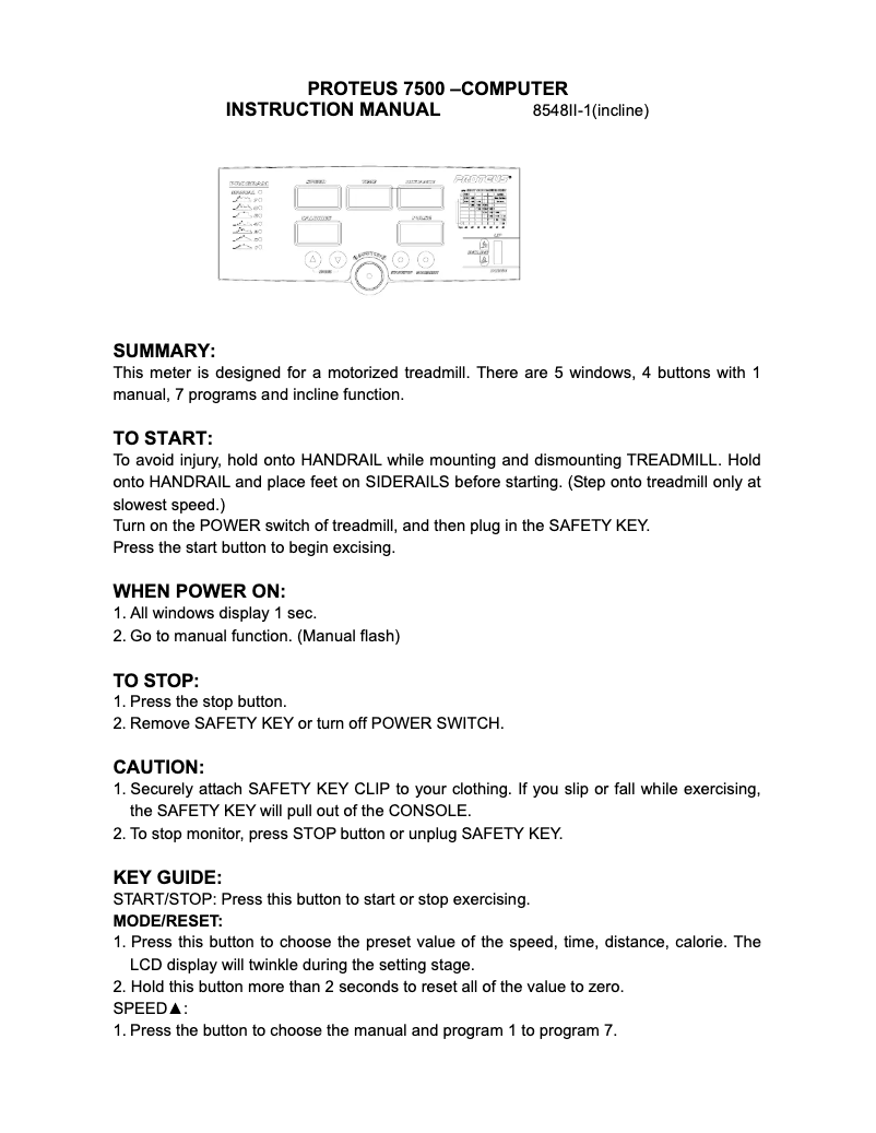 Page n°1 - Manuel utilisateur Proteus MTM-7500