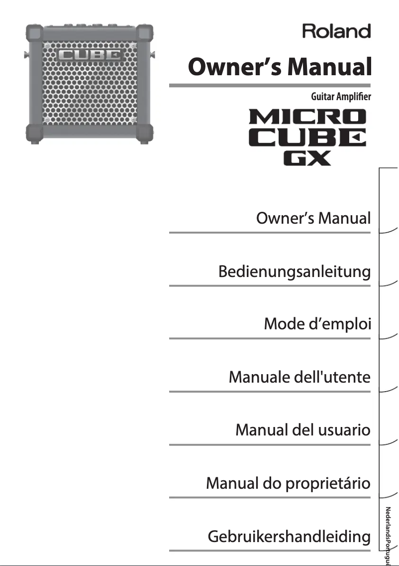 Page 1 de la notice Manuel utilisateur Roland CUBE GX
