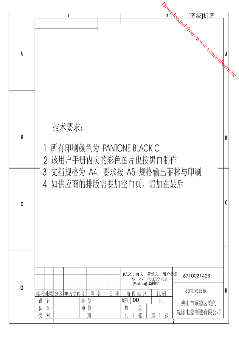 Page 1 de la notice Manuel utilisateur Proline PBI4720FULL