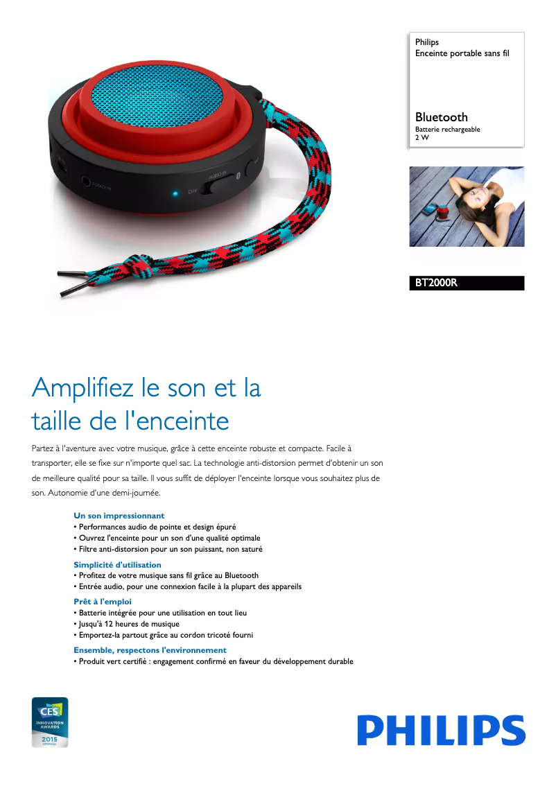 Image de la première page du manuel de l'appareil BT2000R