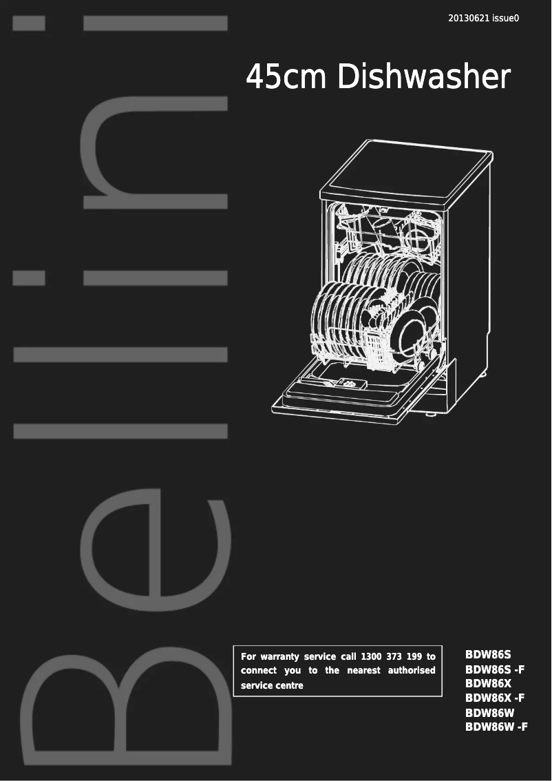 Image de la première page du manuel de l'appareil BDW86W