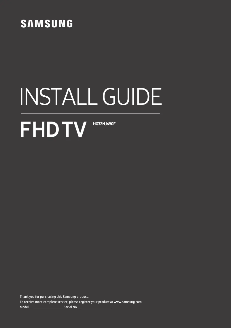 Page 1 de la notice Guide d'installation Samsung HG32NJ690FF