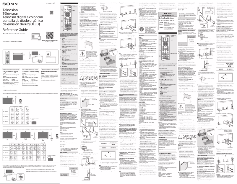 Page 1 de la notice Manuel utilisateur Sony BRAVIA FWD-77A95L