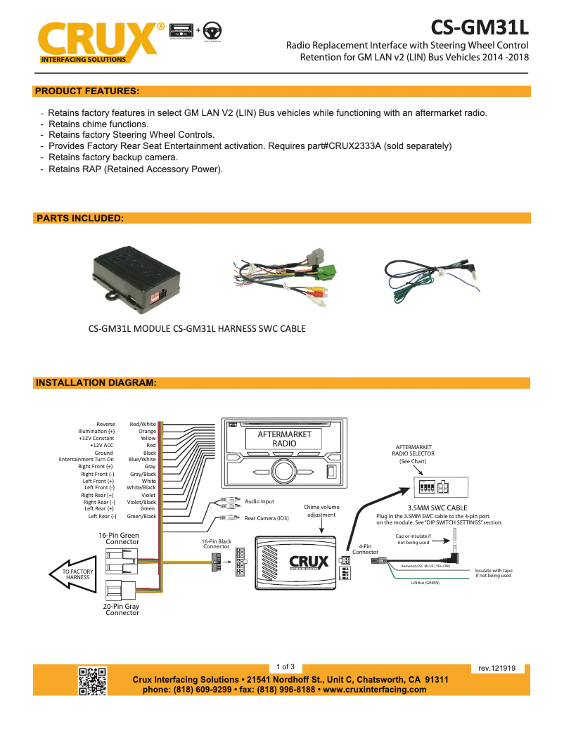 Image de la première page du manuel de l'appareil CS-GM31L