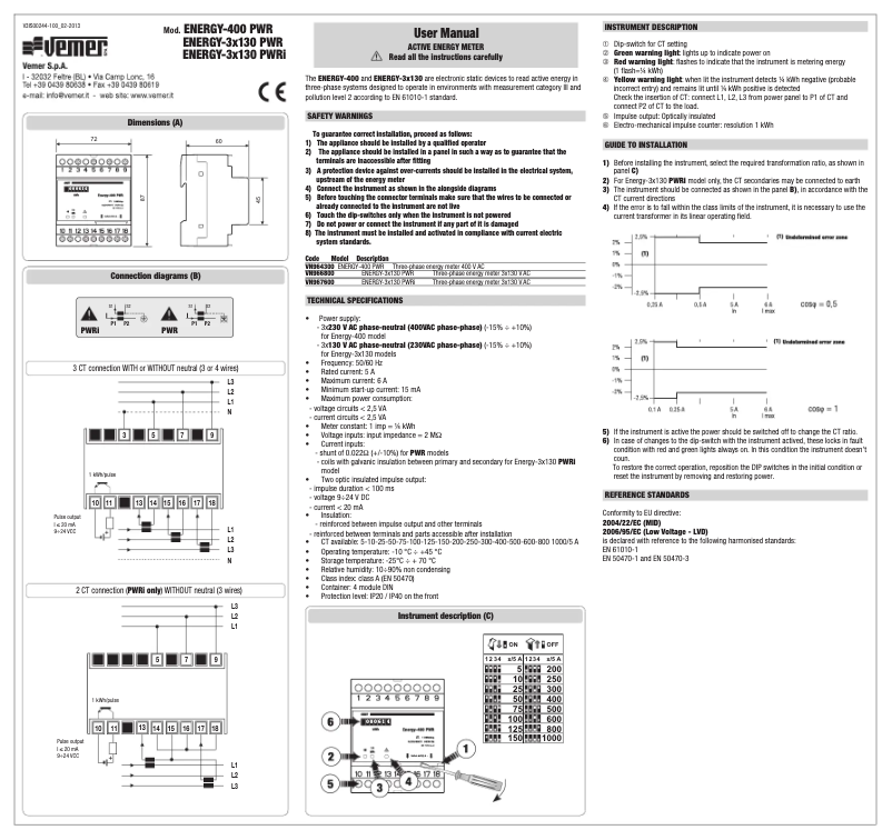 Image de la première page du manuel de l'appareil Energy-3x130 PWR