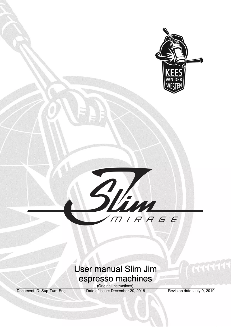 Page n°1 - Manuel utilisateur Kees Van Der Westen Slim Mirage