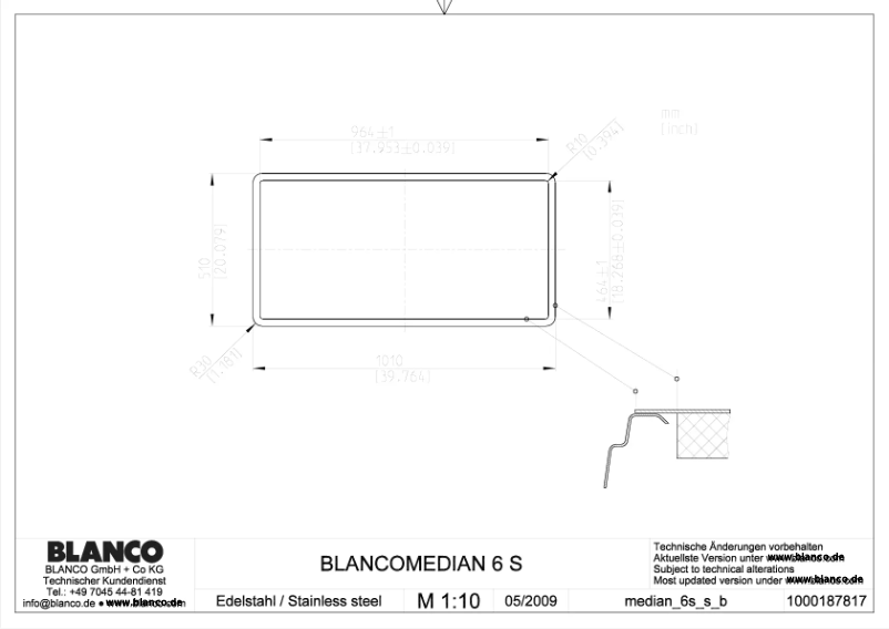 Page n°1 - Manuel utilisateur BLANCO MEDIAN 6 S