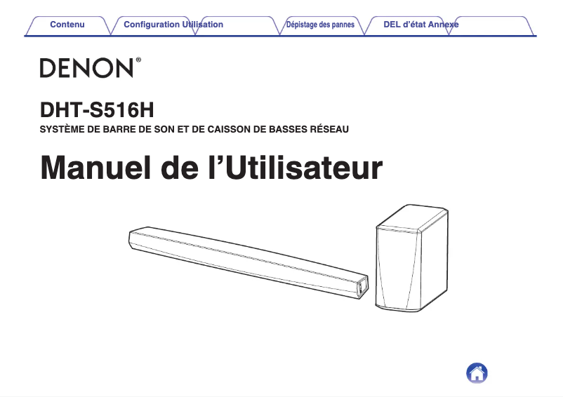 Page n°1 - Manuel utilisateur Denon DHT-S516H