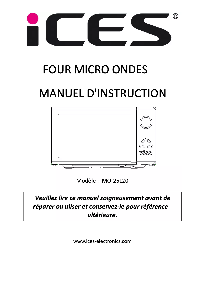 Page n°1 - Manuel utilisateur Ices Electronics IMO-25L20