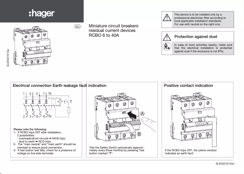 Page n°1 - Manuel utilisateur Hager ADM432T