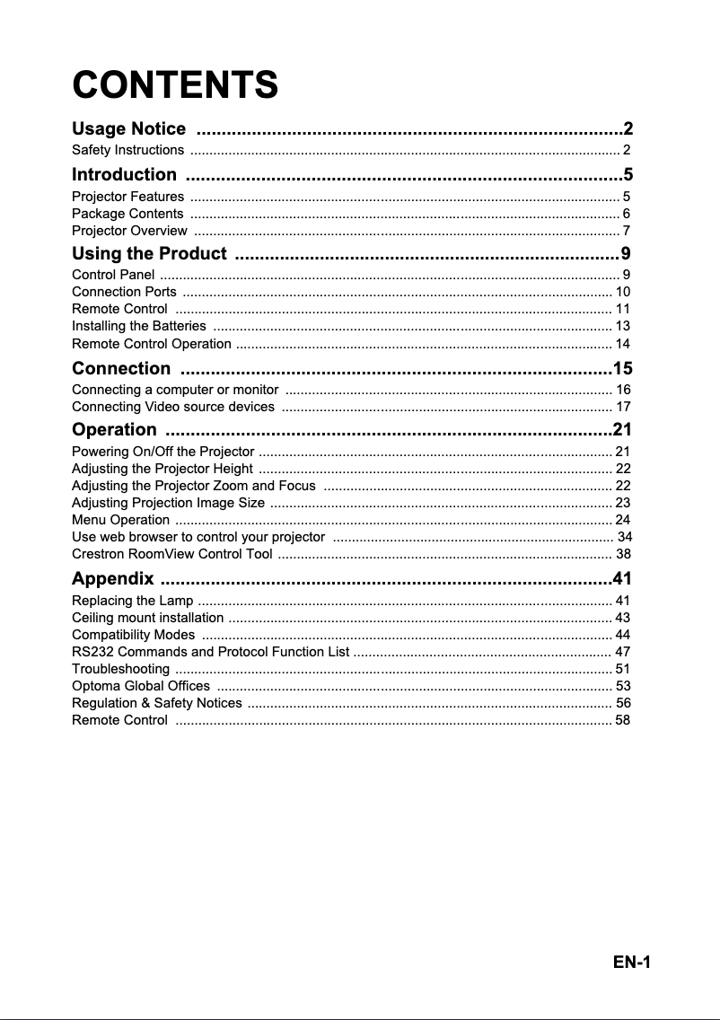 Page 1 de la notice Manuel utilisateur Optoma TX631-3D