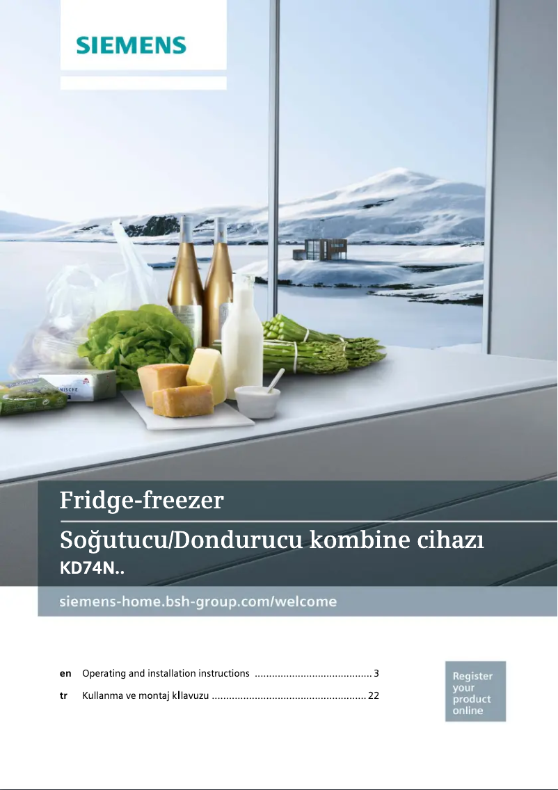 Page n°1 - Manuel utilisateur Siemens KD74NAF20N