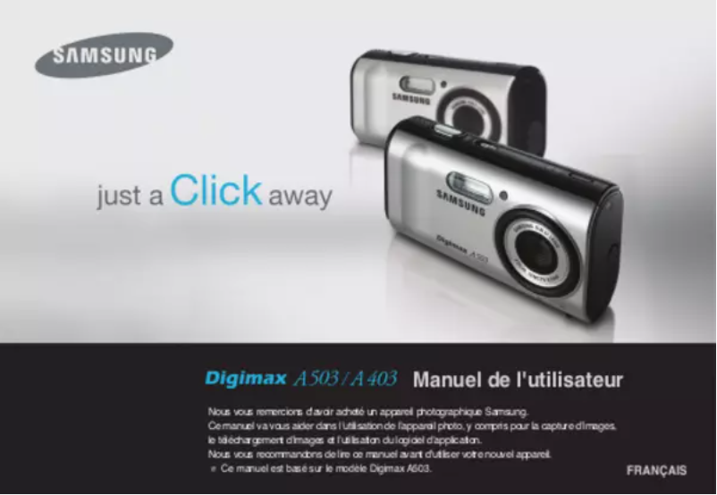Page 1 de la notice Manuel utilisateur Samsung Digimax A403