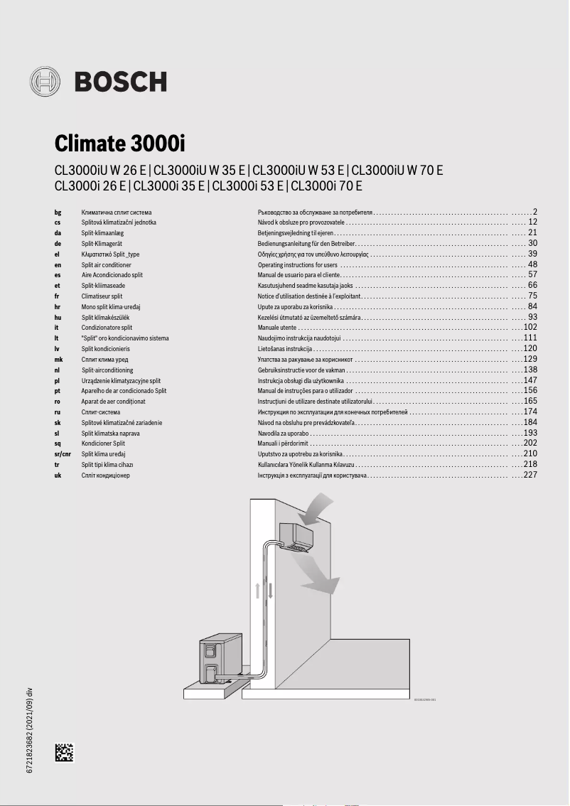 Page 1 de la notice Manuel utilisateur Bosch Climate 3000i