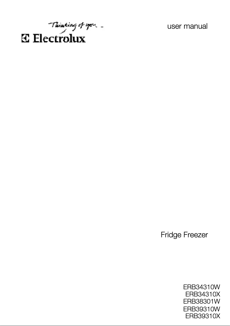 Page 1 de la notice Manuel utilisateur Electrolux ERB 39310 W