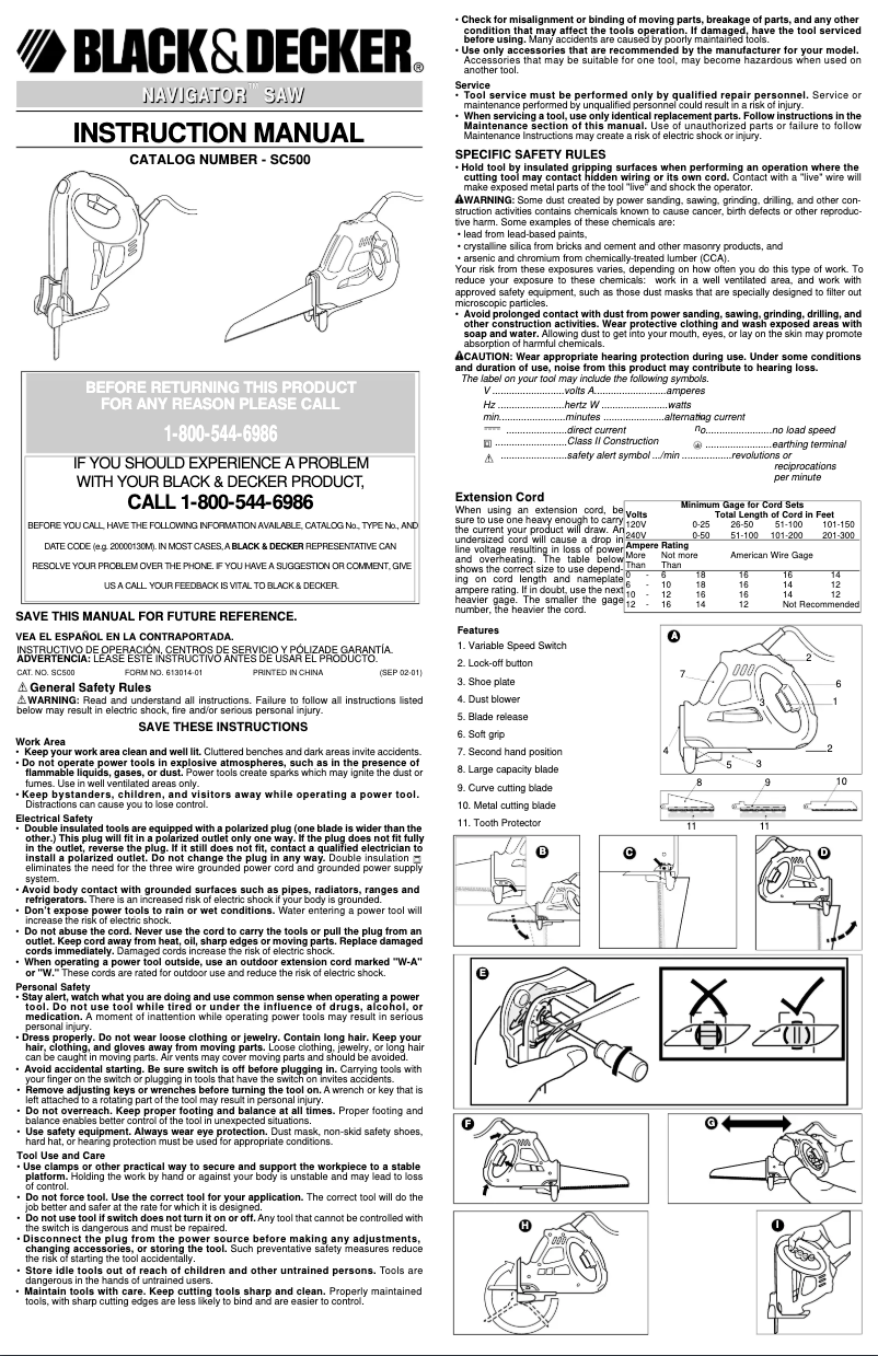 Page n°1 - Manuel utilisateur Black & Decker SC500
