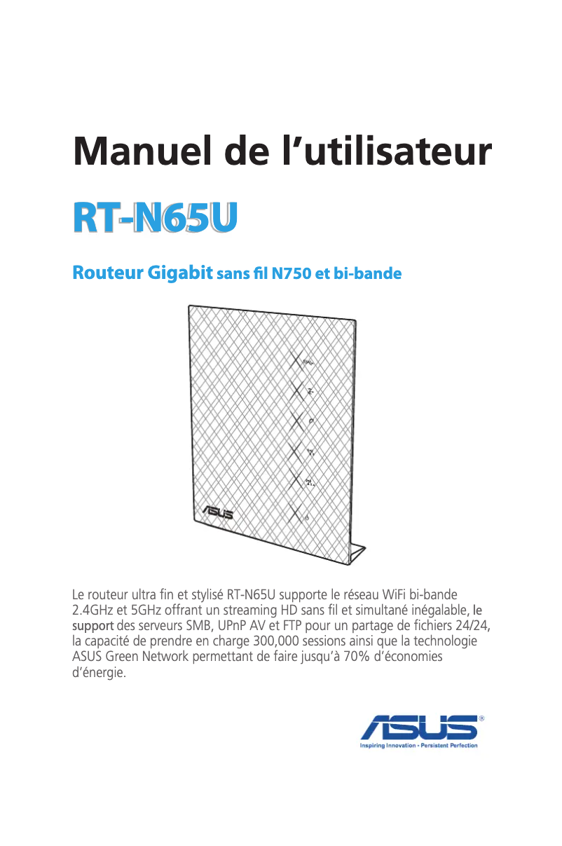 Page 1 de la notice Manuel utilisateur Asus RT-N65U