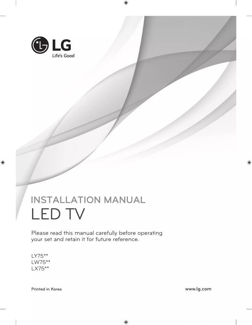Page 1 de la notice Guide d'installation LG 32LY751H