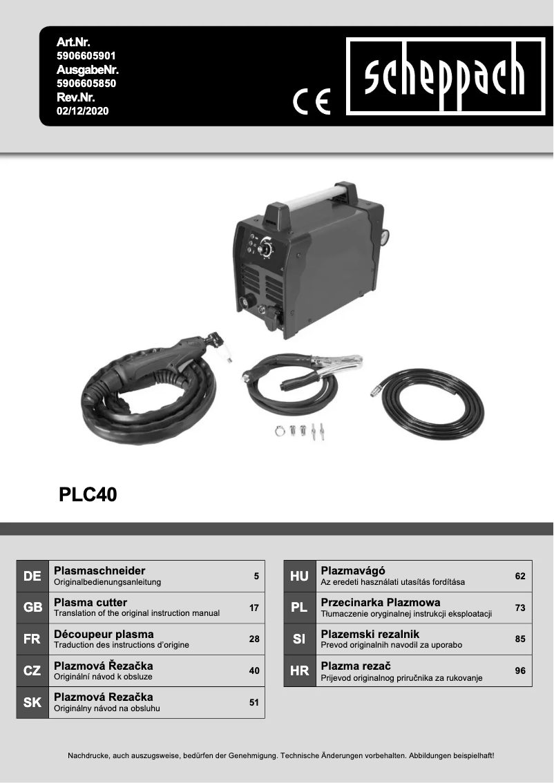 Image de la première page du manuel de l'appareil PLC40