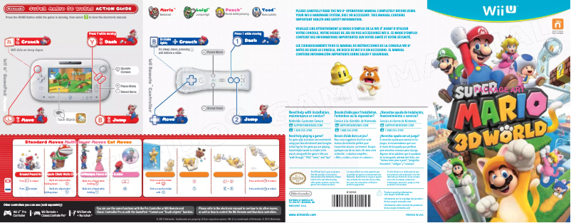 Page 1 de la notice Manuel utilisateur Nintendo Super Mario 3D World (Wii U)