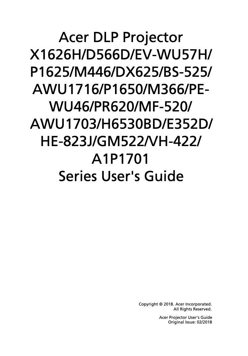 Page 1 de la notice Manuel utilisateur Acer H6530BD