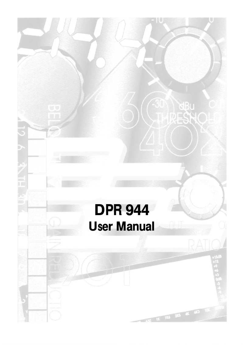 Page n°1 - Manuel utilisateur BSS Audio DPR-944