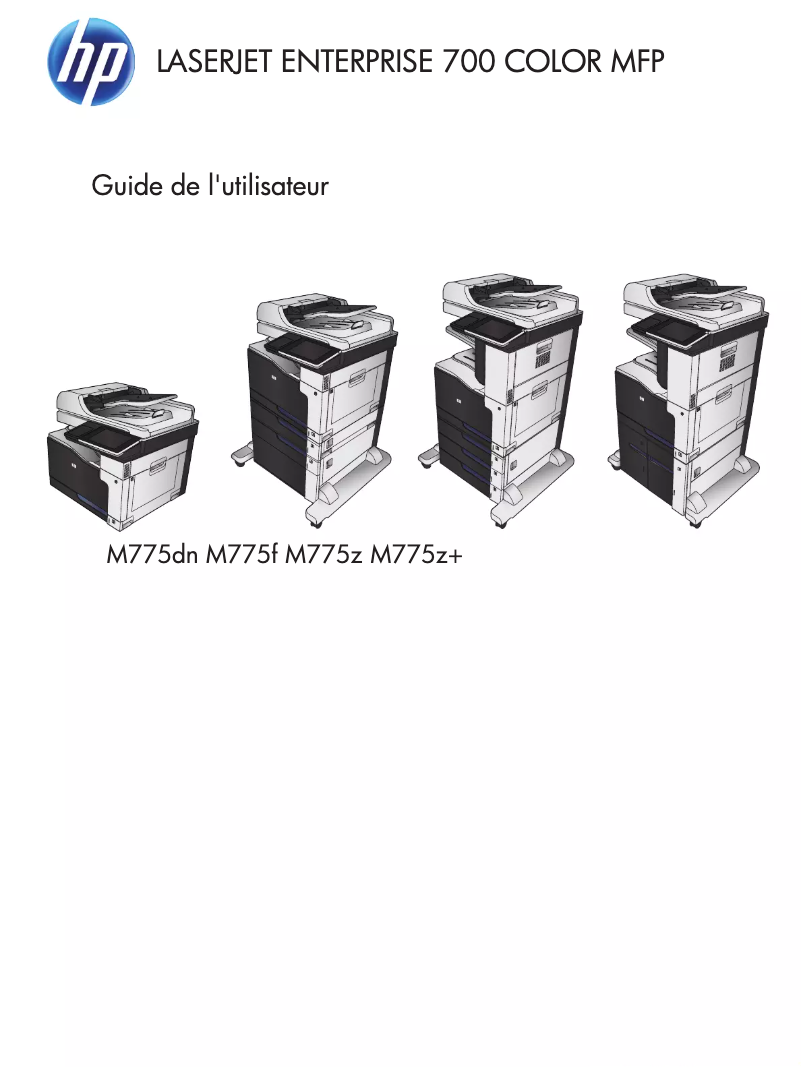 Page 1 de la notice Manuel utilisateur HP LaserJet MFP M775