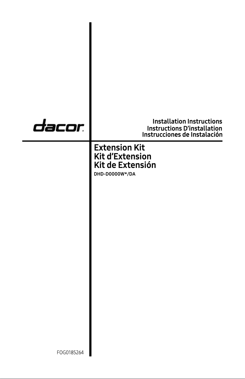 Page 1 de la notice Guide d'installation Dacor DHD48U990WM/DA