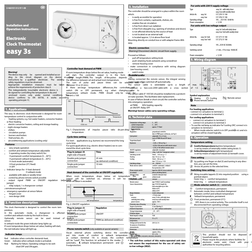 Page n°1 - Manuel utilisateur Eberle Easy 3 sw
