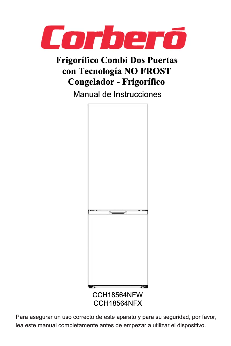 Page 1 de la notice Manuel utilisateur Corbero CCH18564NFW