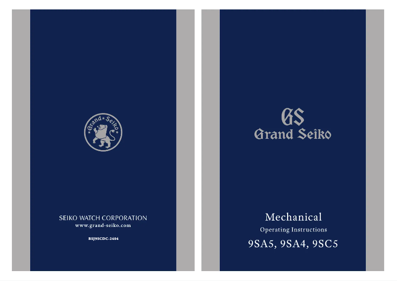 Page n°1 - Manuel utilisateur Grand Seiko 9SA4