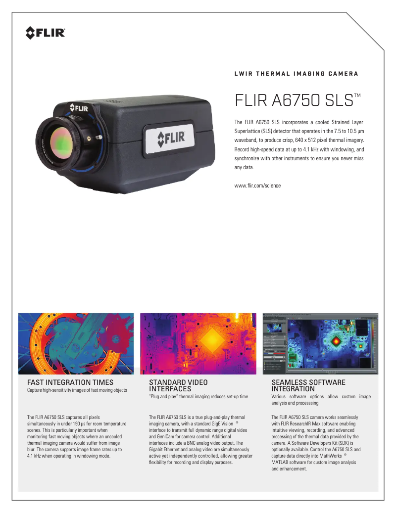 Page 1 de la notice Fiche technique FLIR A6750