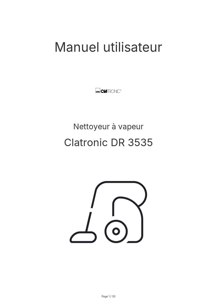 Page n°1 - Manuel utilisateur Clatronic DR 3535