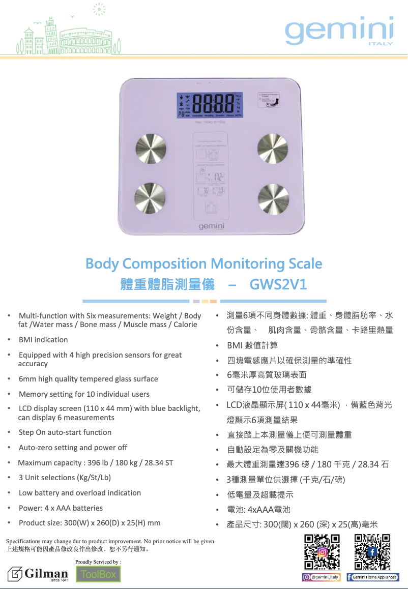 Page n°1 - Catalogue Gemini GWS2V1