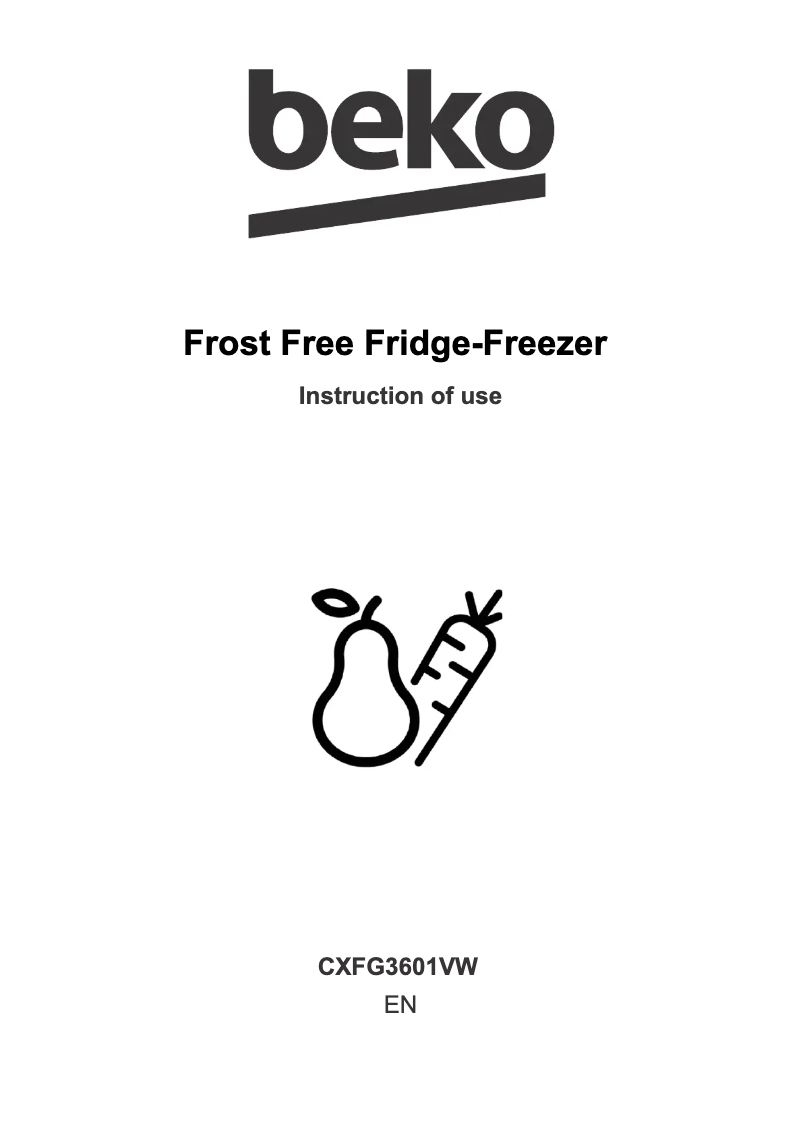 Page 1 de la notice Manuel utilisateur Beko CXFG3601V