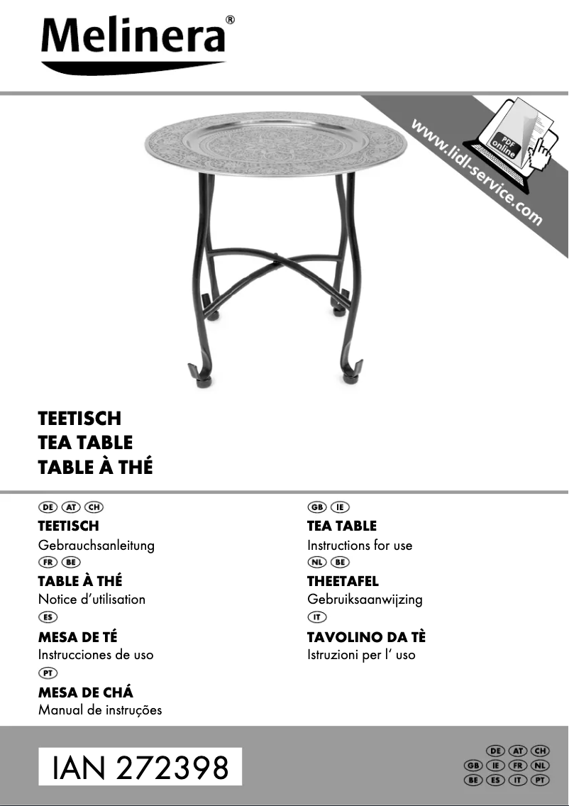 Page 1 de la notice Manuel utilisateur Melinera IAN 272398