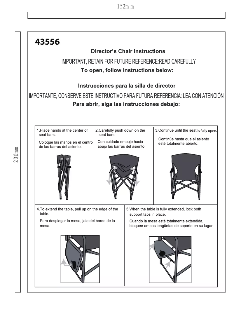 Page n°1 - Manuel utilisateur Adventuridge Director's Chair 43556