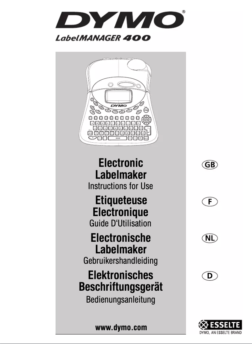 Page 1 de la notice Manuel utilisateur Dymo LabelManager 400