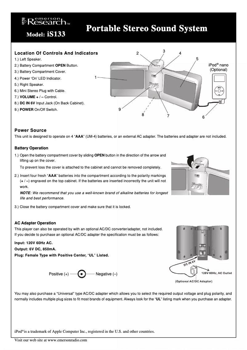 Image de la première page du manuel de l'appareil iS133