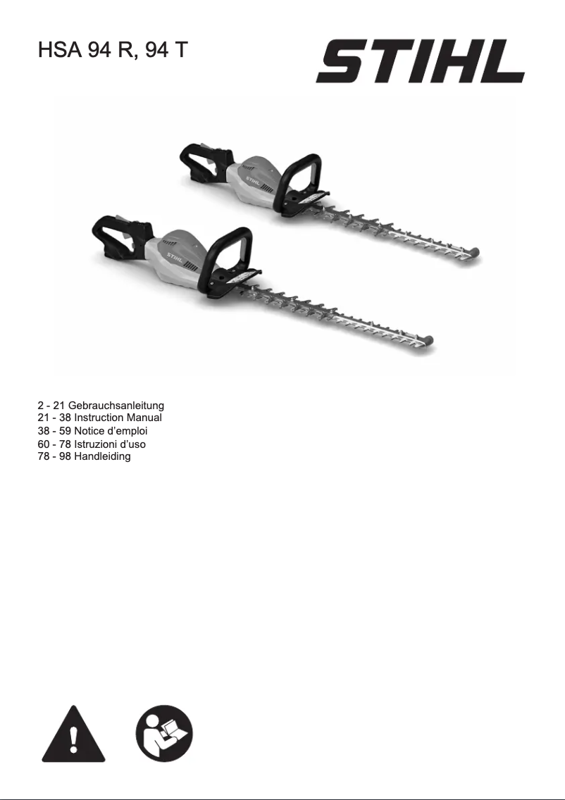 Image de la première page du manuel de l'appareil HSA 94 T