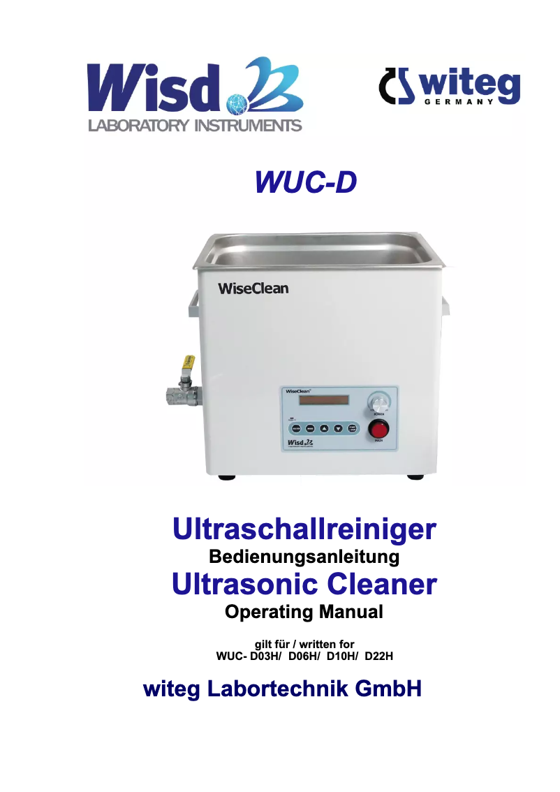 Image de la première page du manuel de l'appareil WUC-D22H