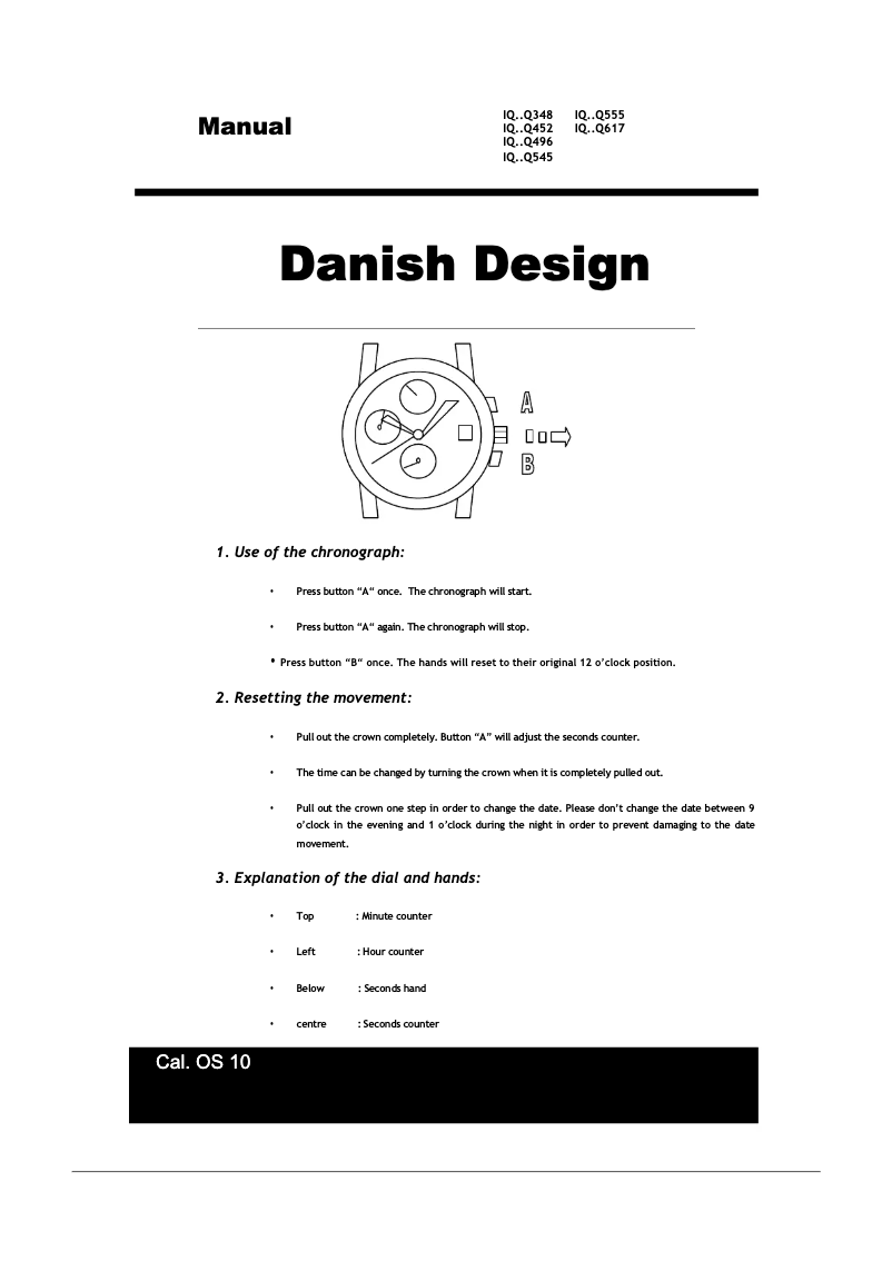 Page 1 de la notice Manuel utilisateur Danish Design Q545