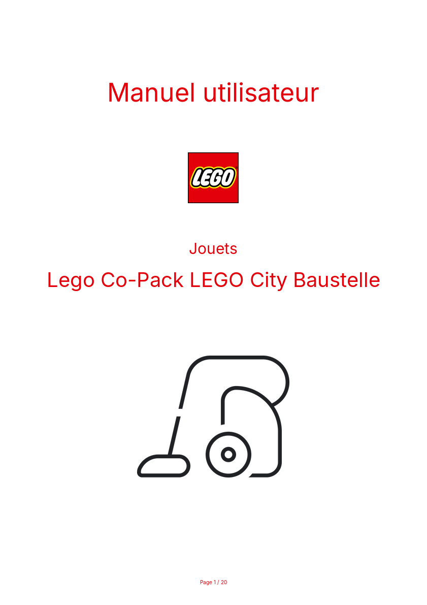 Image de la première page du manuel de l'appareil Co-Pack LEGO City Baustelle